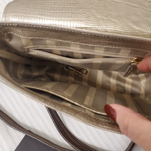 Brahmin Sonny Croc Print Leather Crossbody, Classic w/goldtone hardware - Picture 11 of 15